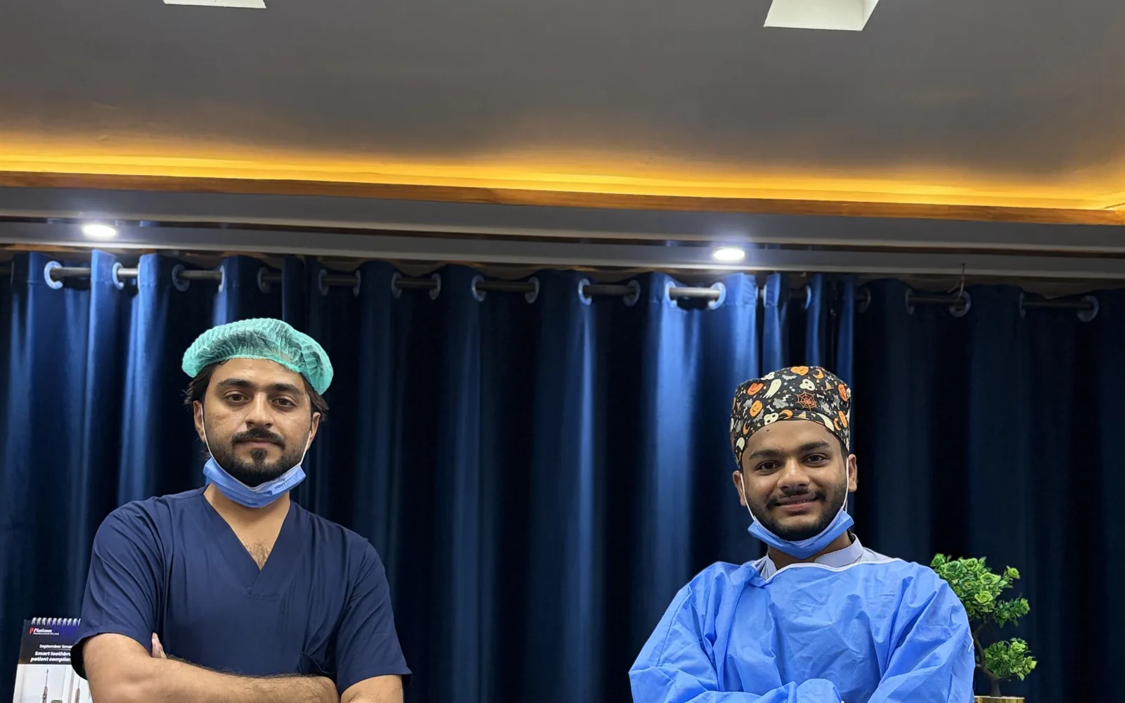 Clinicians at the reception of Dr Hashim & Associates Dental Clinic, G-9 Markaz